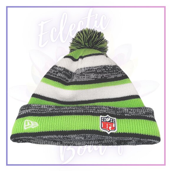 New Era Official Seattle Seahawks Cozy Winter Hat & Nice Warm Scarf Gift Set - Picture 3 of 16